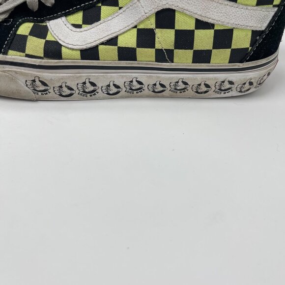 Vans SK8-Hi Reissue BMX checkerboard black sharp green skate shoes size 7.5 or 9 - Picture 2 of 11